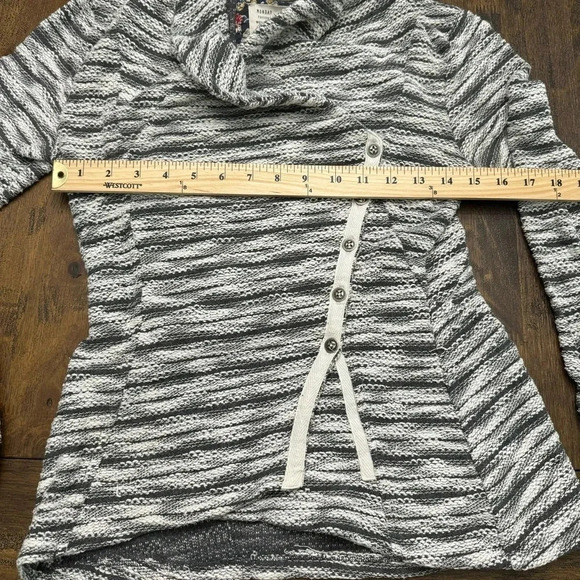 Anthropologie Saturday Sunday Sidewinder sweater jacket. Size SP. Gray/white. - Picture 5 of 9